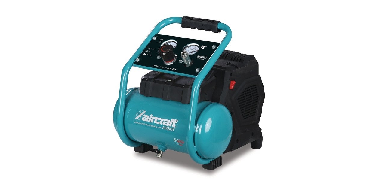 Aircraft 712000108 AIRBOY SIL111 AS OFE Geluidsarme Accu-Compressor 18V olievrij 6 L 120 L/min 8 bar 