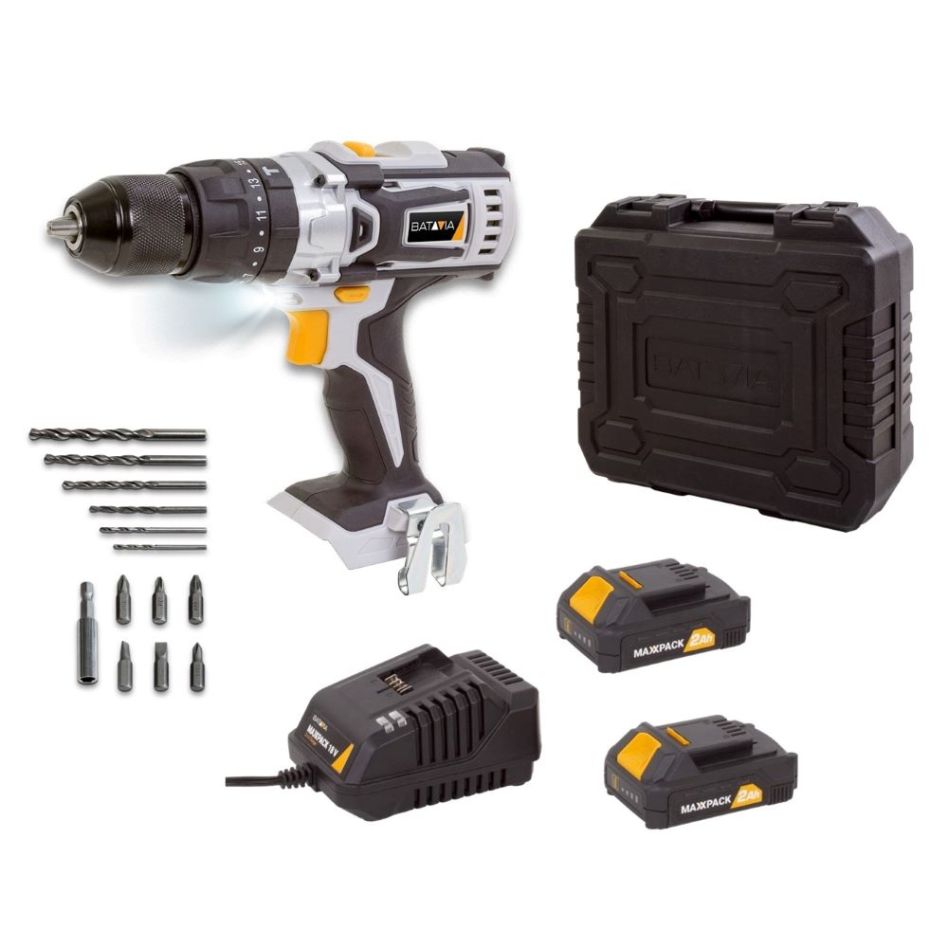 Batavia 7063810 MaxxPack 18V accu klopboormachine 40 Nm SET (2 x accu 2Ah)