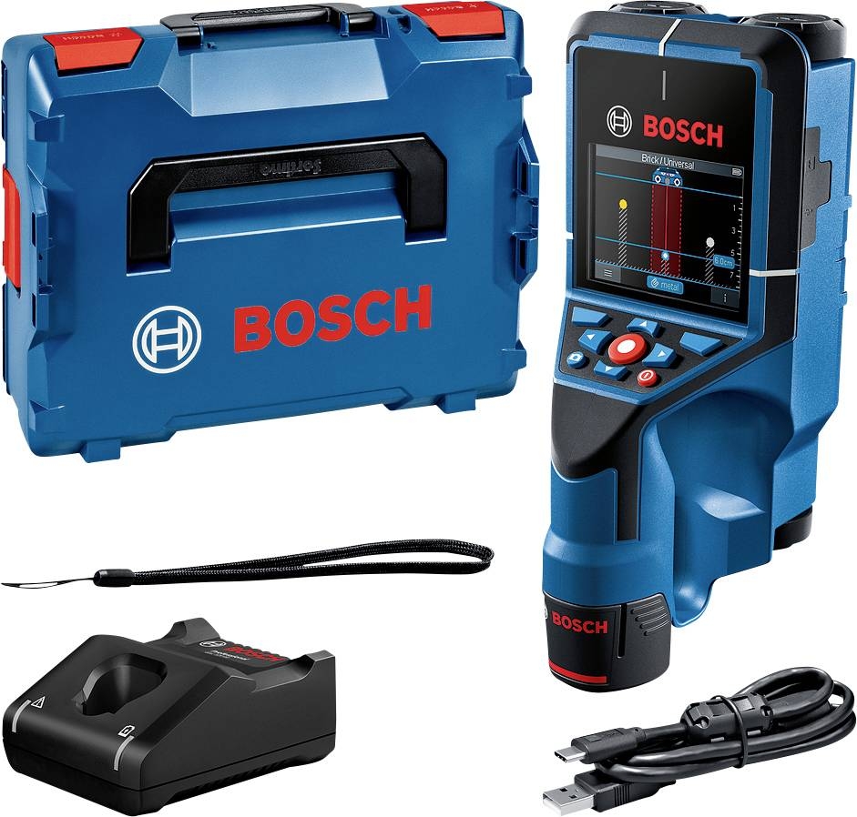 Bosch Blauw 0601081601 D-tect 200 C Muurdetector 1x 12V 2,0 Ah en snellader GAL 12V-40 CV