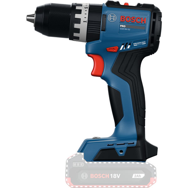 Bosch Blauw 06019S0120 GSB18V-52 Accuklopboorschroevendraaier excl. accu en lader in doos