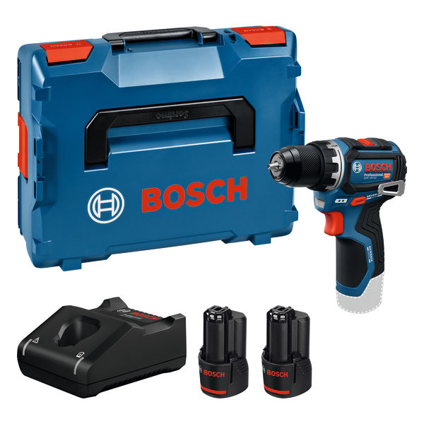 Bosch Blauw 06019N7007 GSR12V-32 Accuschroefboormachine 2x 12V 3.0Ah accu en lader GAL12V-40 in L-BOXX