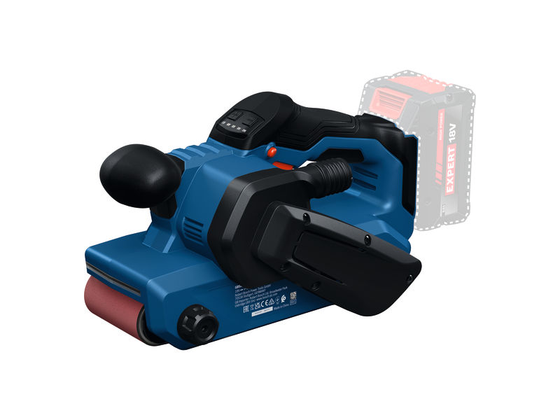 Bosch Blauw 06012C2001 GBS18V-75 Accubandschuurmachine excl. accu en lader met met schuurband, stofzak in L-BOXX