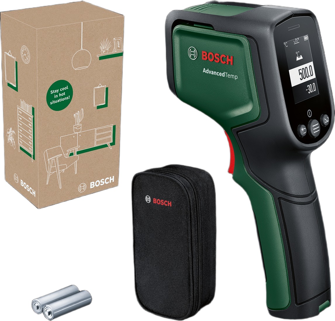 Bosch Groen 06036832Z0 AdvancedTemp Thermodetector incl. batterijen en opbergtas in doos