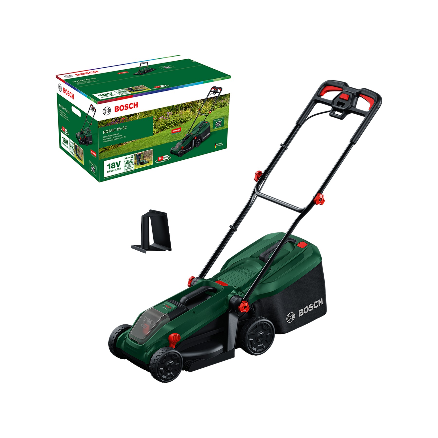 Bosch Groen 06008B9P01 Rotak 18V-32 Accumaaier excl. accu en lader 1x mulchplug in doos