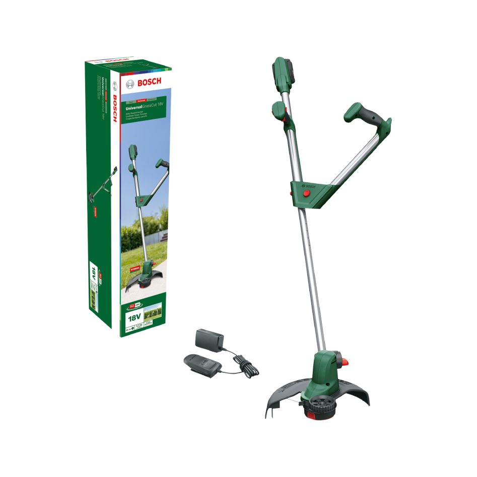 Bosch Groen 06008C1D03 UniversalGrassCut 18-260 Accutrimmer 1x 2,0 Ah en lader AL1810CV in doos