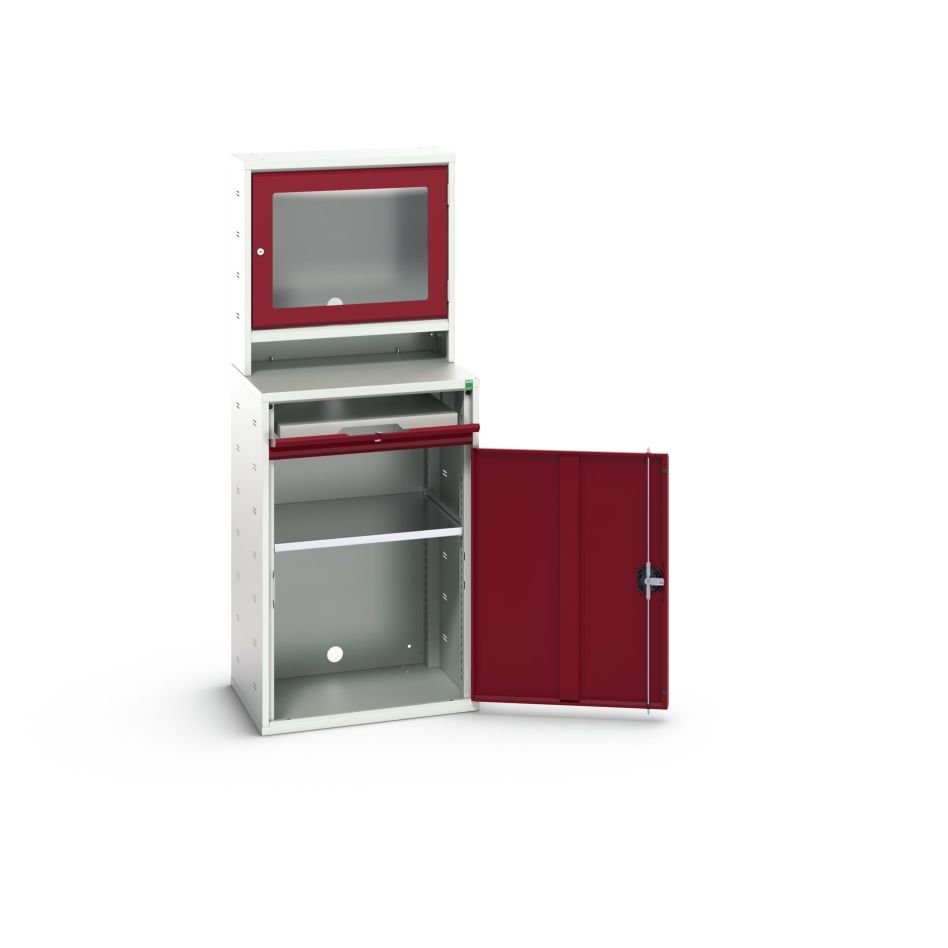 Bott 16928001.24 Verso computerkast 650x550x1650mm 1 legbord 1 schuiflade 1 deur RAL 3004