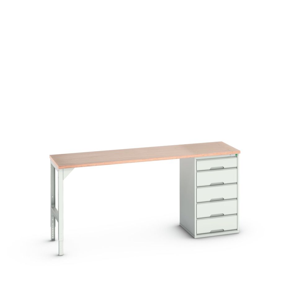 Bott 16921950.16 Verso werkbank 5 lades Breedte / largeur 2000 mm Multiplex RAL 7035