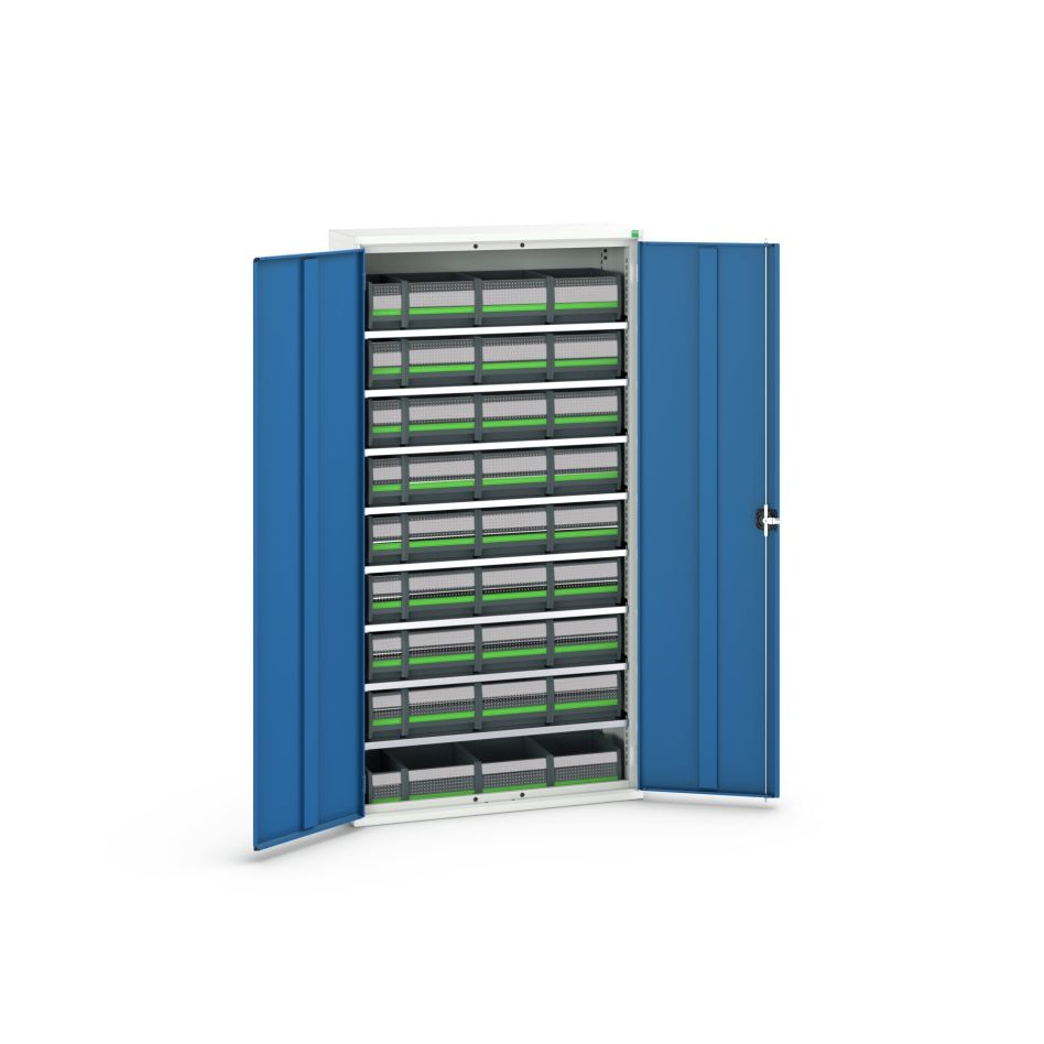 Bott 16926505.11 Verso magazijnkast 8 legborden en 36 bottBoxen RAL 5010