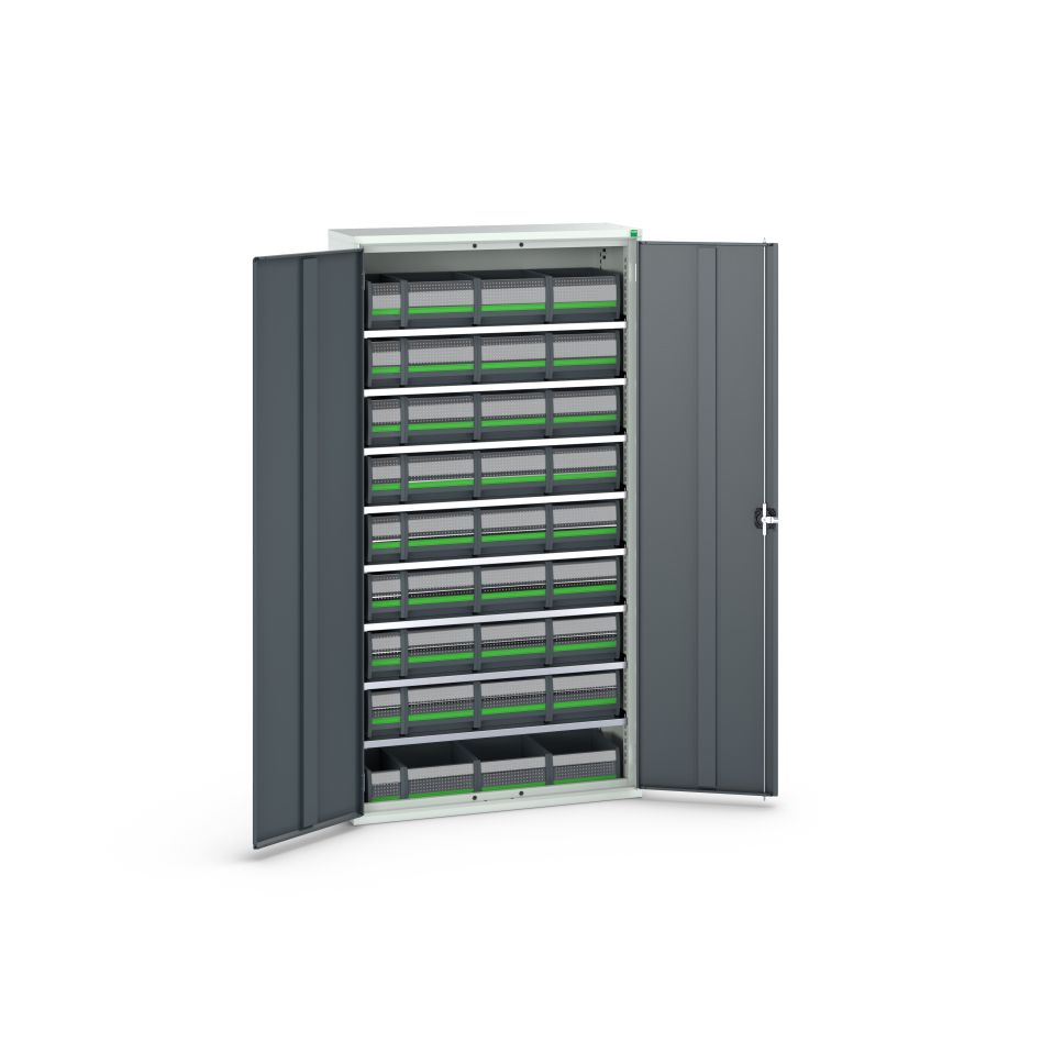 Bott 16926505.19 Verso magazijnkast  8 legborden en 36 bottBoxen RAL 7016