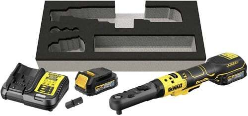 DeWalt DCF510E2G-QW Accu Haakse ratelsleutel 18V XR 3/8" en 1/2'' 1,7 Ah en lader in doos