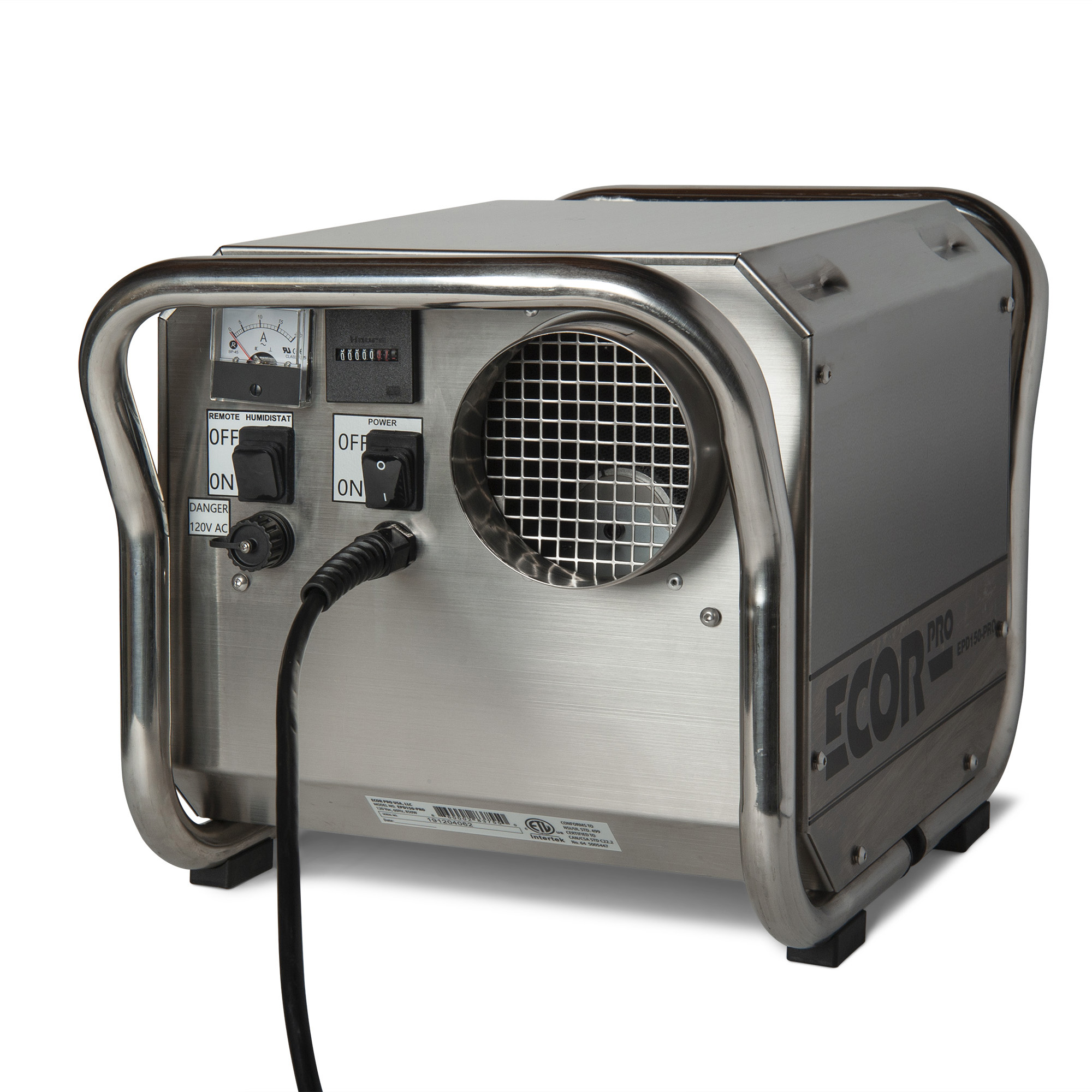 Ecor Pro DH2500 Inox DryFan Adsorptie-Ontvochtiger 35l inox