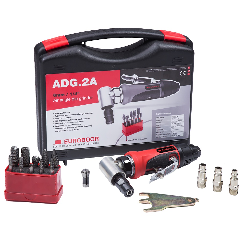 Euroboor 30514200004004 ADG.2A-CASE Lucht slijpmachine set, 20000 RPM