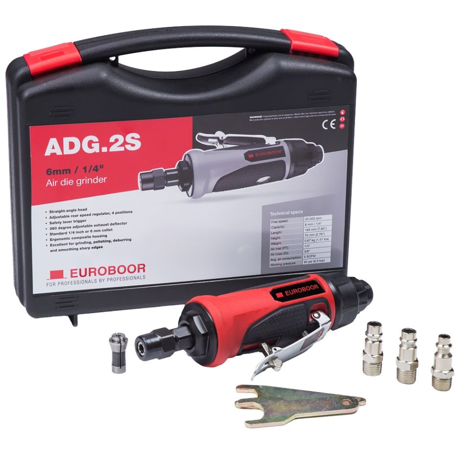 Euroboor 30514100006004 ADG.2S-CASE Lucht slijpmachine set, 20000 RPM