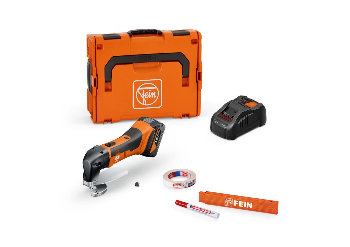 Fein 71300663000 ABLS 18 1.6 E AS Ah Accu-plaatschaar basisset tot 1,6 mm 1x 18V 5.0Ah accu en lader L-BOXX koffer