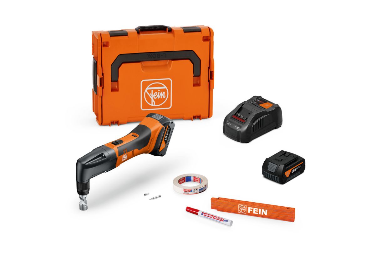 Fein 71321164000 ABLK 18 1.6 E AS Accuknabbelschaar basisset tot 1,6 mm 2x 18V 5.0Ah accu's en lader in L-BOXX koffer