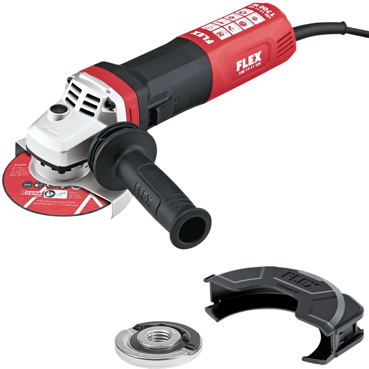 Flex-tools 535938 LBE 17-11 125 & FixTec Haakse slijper 1700W incl. snelspanmoer in doos