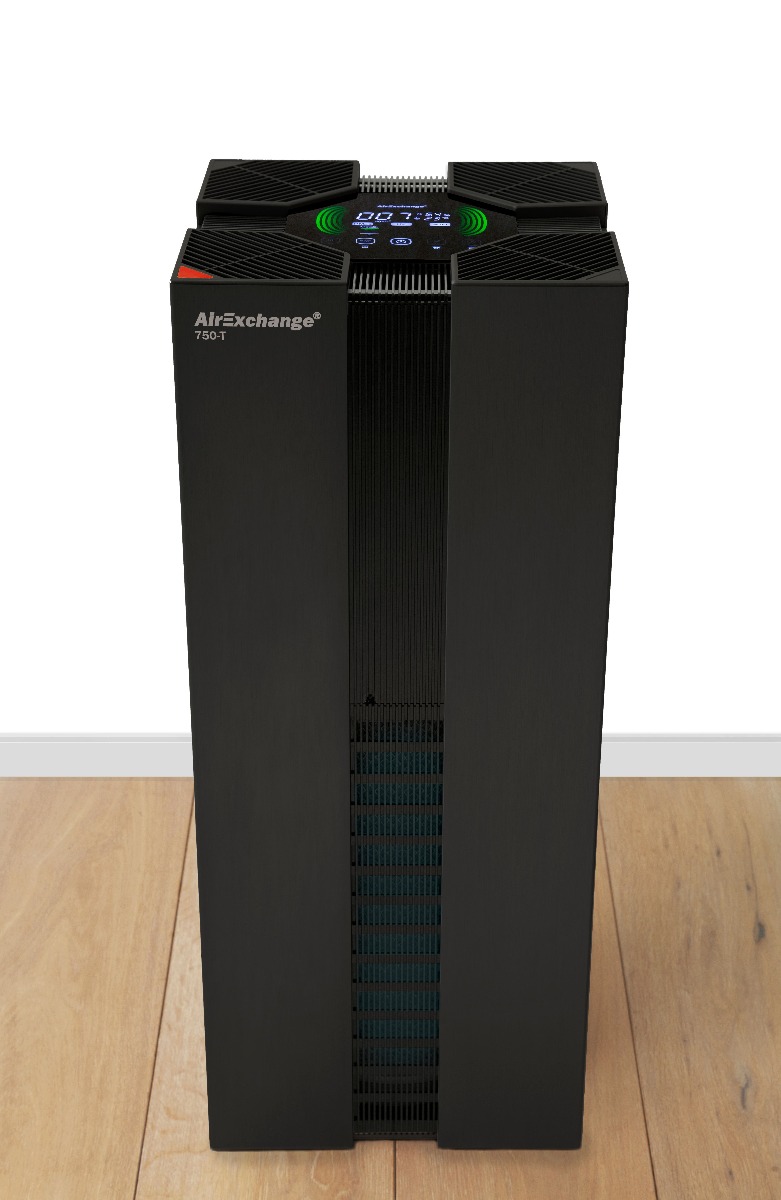 AirExchange 20200750-T | ZWART 20200750-T   ZWART Professionele Luchtreiniger 750-T Zwart met HEPA H14 filter, Carbon, ionisator en UV-C lamp   Geschikt tot 120m²