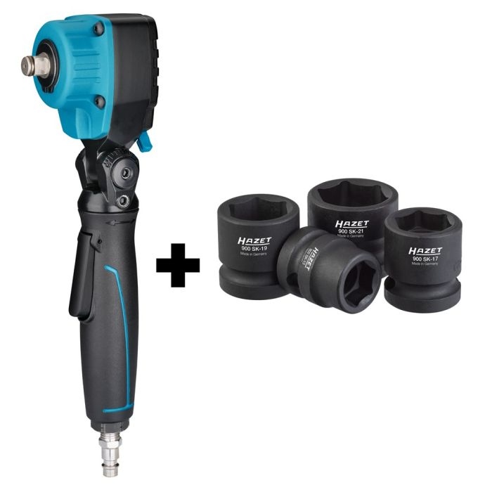 Hazet 9012ATT.PROMO Slagmoersleutel 550Nm 1/2" + 4 doppen