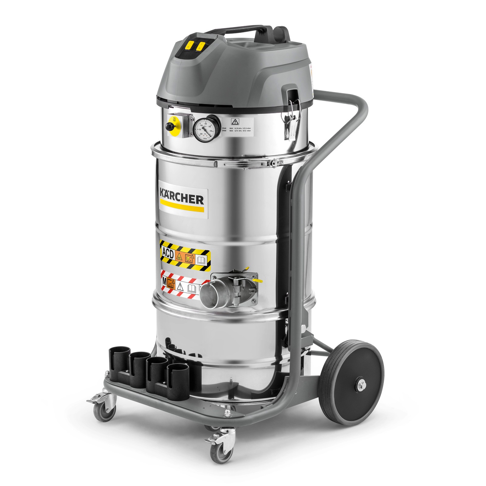 Kärcher Professional 9.990-760.0 IVM 40/24-2 M ACD Mobiele industriële RVS stofzuiger 230V 40L 106l/s 22.5kPa fijne en grove brandbare stoffen