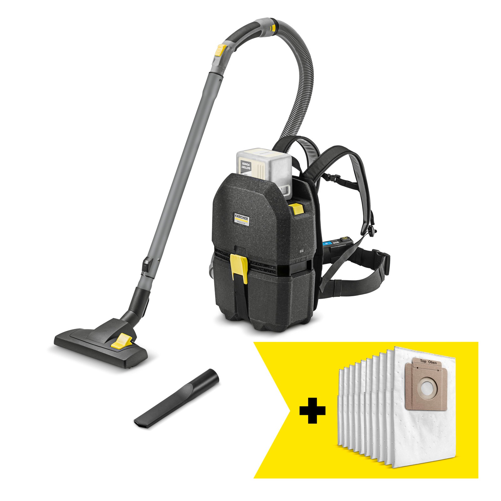 Kärcher Professional 1.394-309.0 BVL 3/1 Bp Go!Further Zwarte accu-rugstofzuiger 36V 35.4l/s excl. accu's en lader