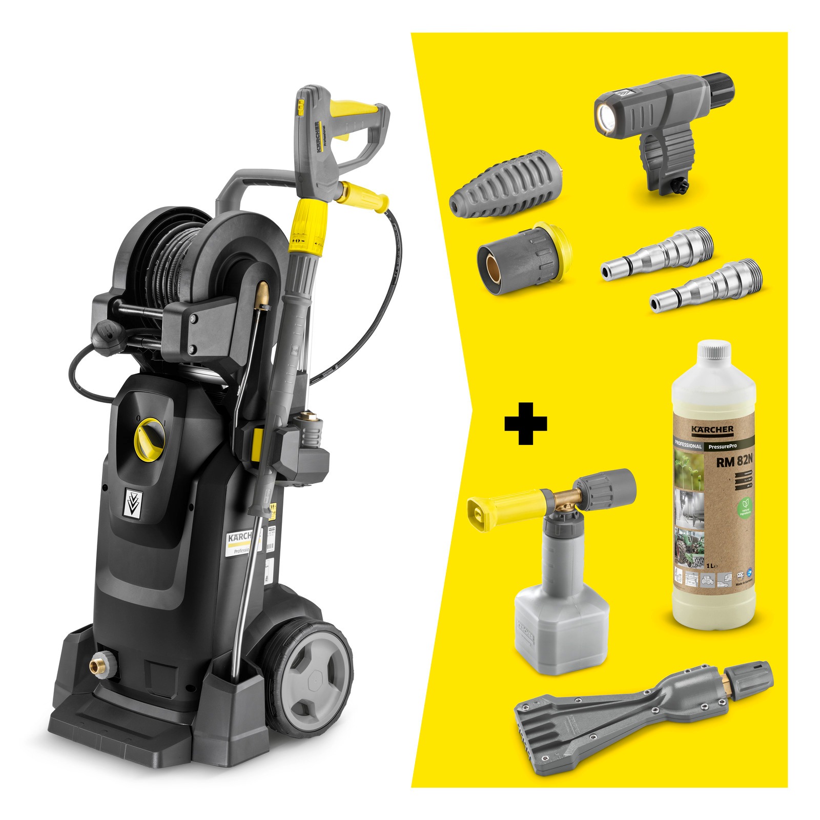 Kärcher Professional 1.524-978.0 HD 8/18-4 MXA eBFoam Plus Go!Further EU Zwarte koudwater hogedrukreiniger 400V 380-760l/u 4.6kW incl. accessoires