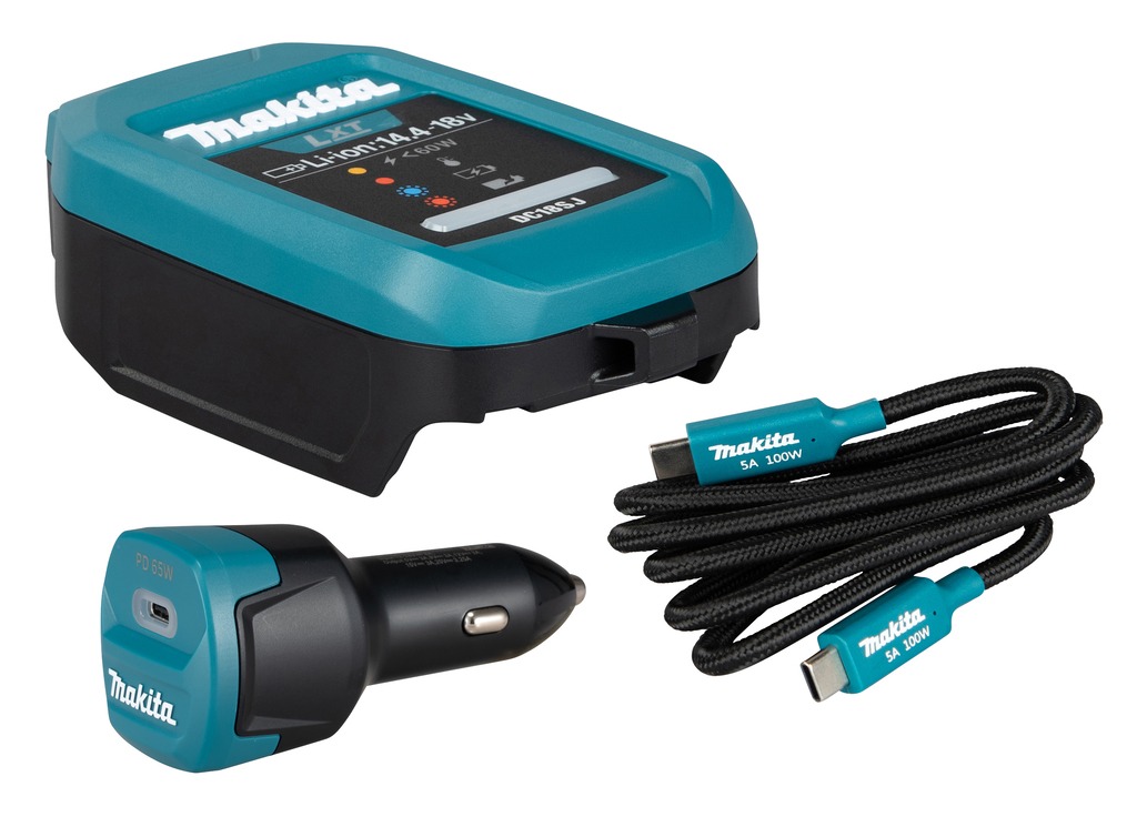Makita Accessoires 1915U4-1 LXT DC18SJ USB-C Laderset + 12-24V autoadapter