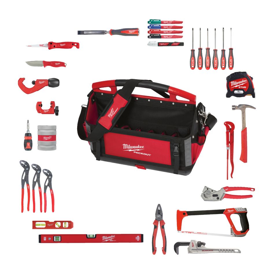 Milwaukee Accessoires 4932501191 Loodgieterset in PACKOUT 50 cm Tote Toolbag 38-delig