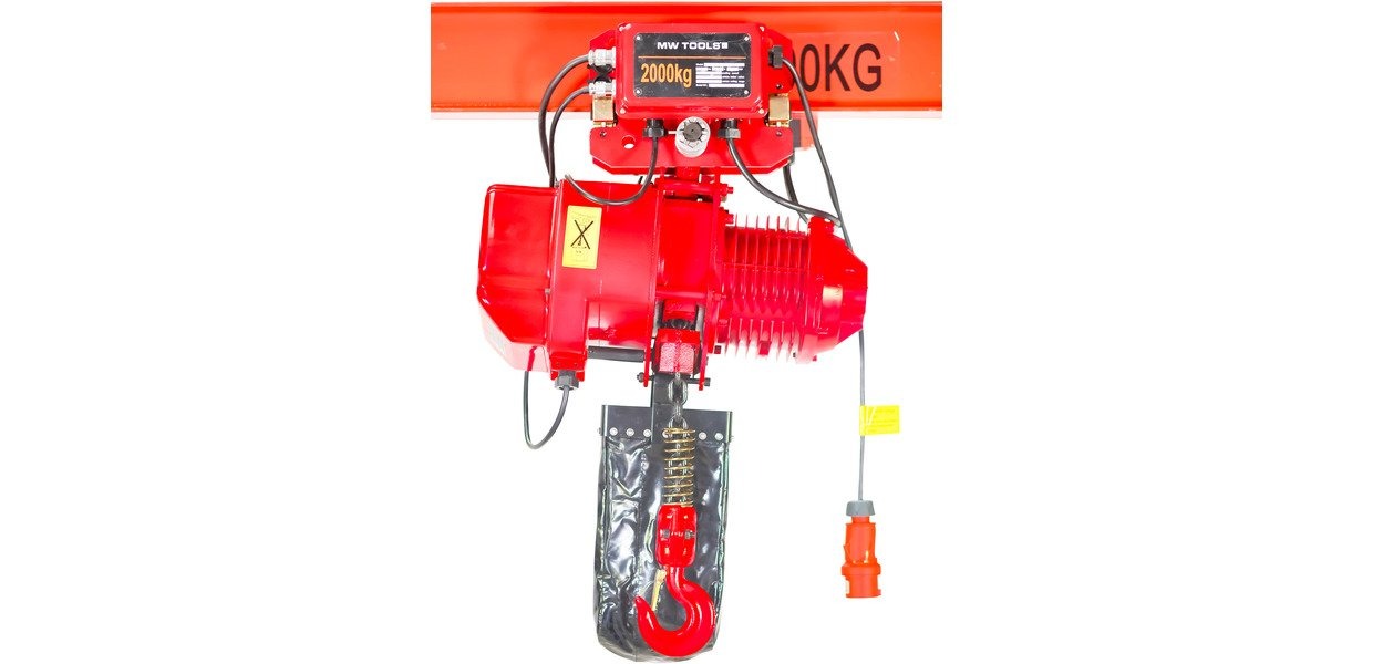 MW-Tools 729840116 KTT2062 Electr. kettingtakel 2T 6m 3x400V incl. afstandsbediening en trolley