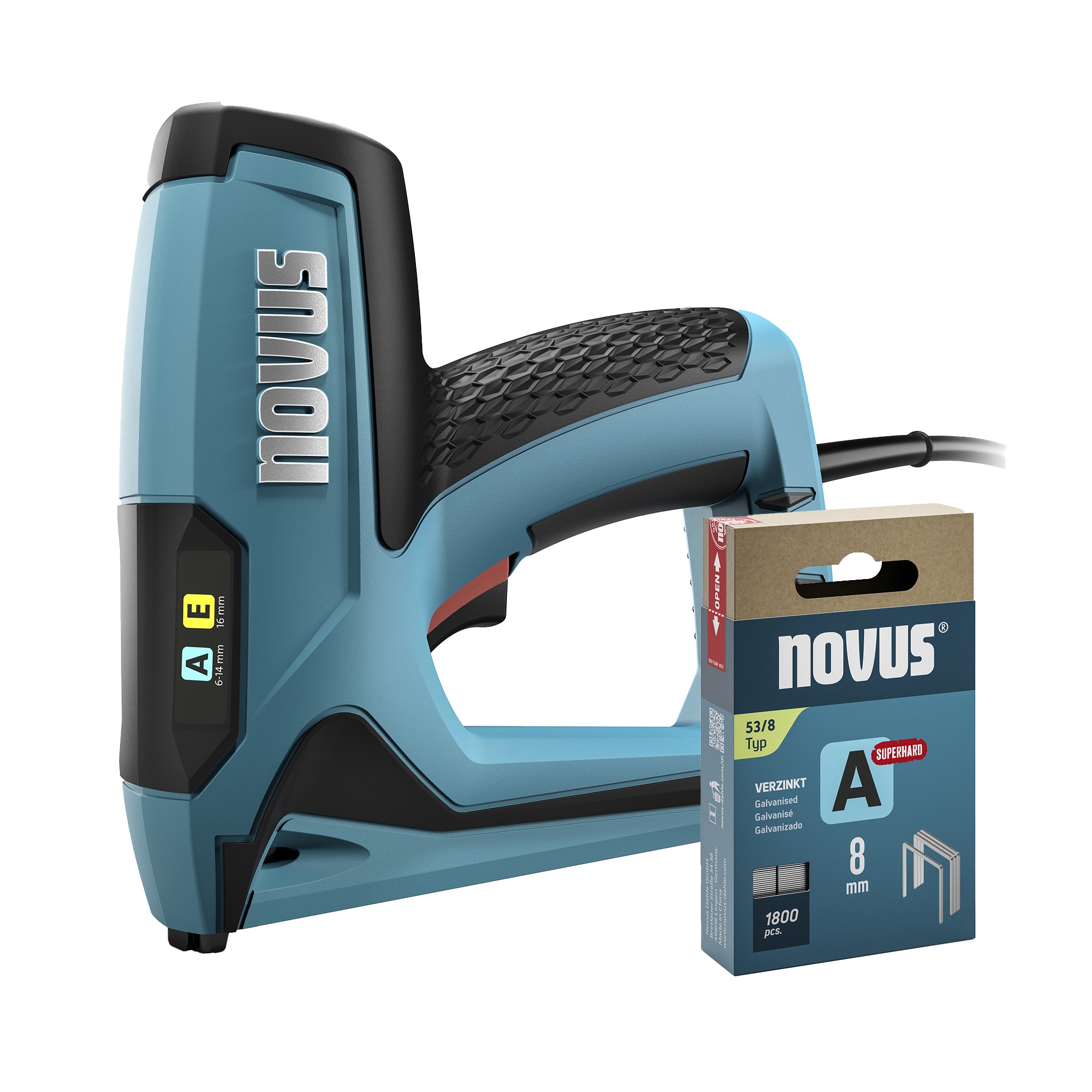 Novus 031-0371 J-120 Elektrische Tacker 6-16 mm + Nieten