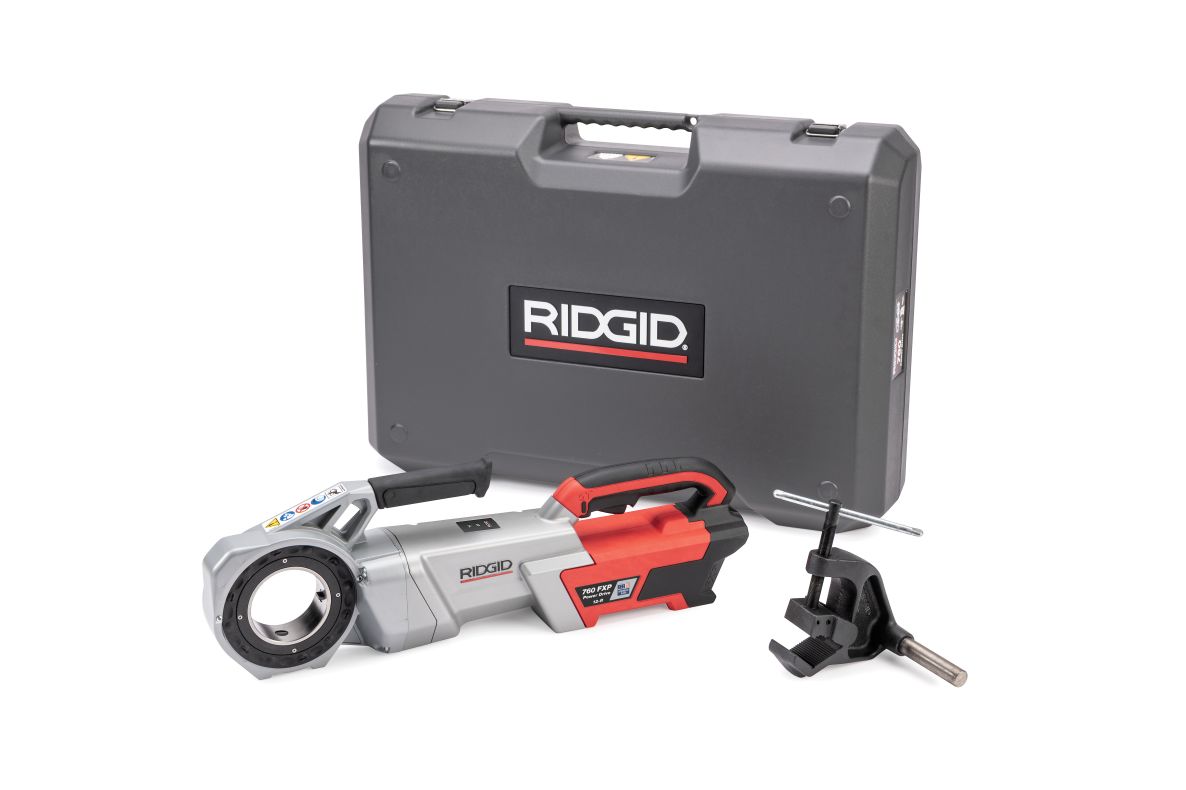 Ridgid 71993 760 FXP Elektrische Accu-aandrijfmachine (12-R) met steunarm excl. accu en lader in koffer