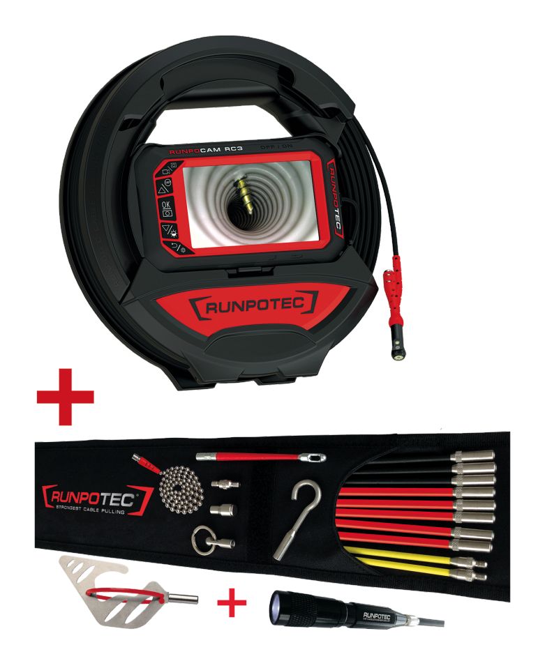Runpotec 11149 ACTIESET Inspectiecamera RC3 15m + Runposticks - Comfort Pakket
