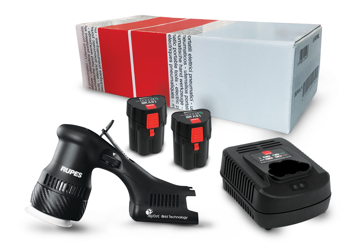 Rupes RU-HLR75/STB HLR75/STB iBrid Mini Excentrische Accu Polijstmachine Set 75mm 18V 2,5Ah