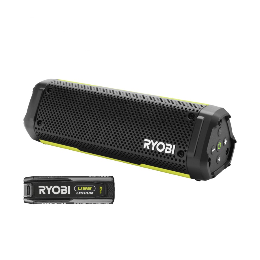 Ryobi 5133006428 Bluetooth 4V USB Lithium Accu Speaker 2,0 Ah accu en lader in doos