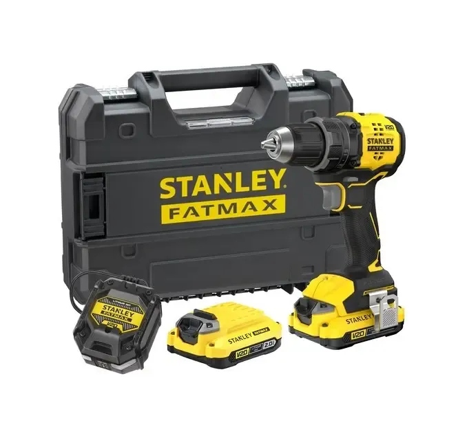 Stanley SFMCD714D2T-QW V20 Brushless Accu-schroefboormachine 2x 18V 2.0Ah accu en lader in Prostack koffer 