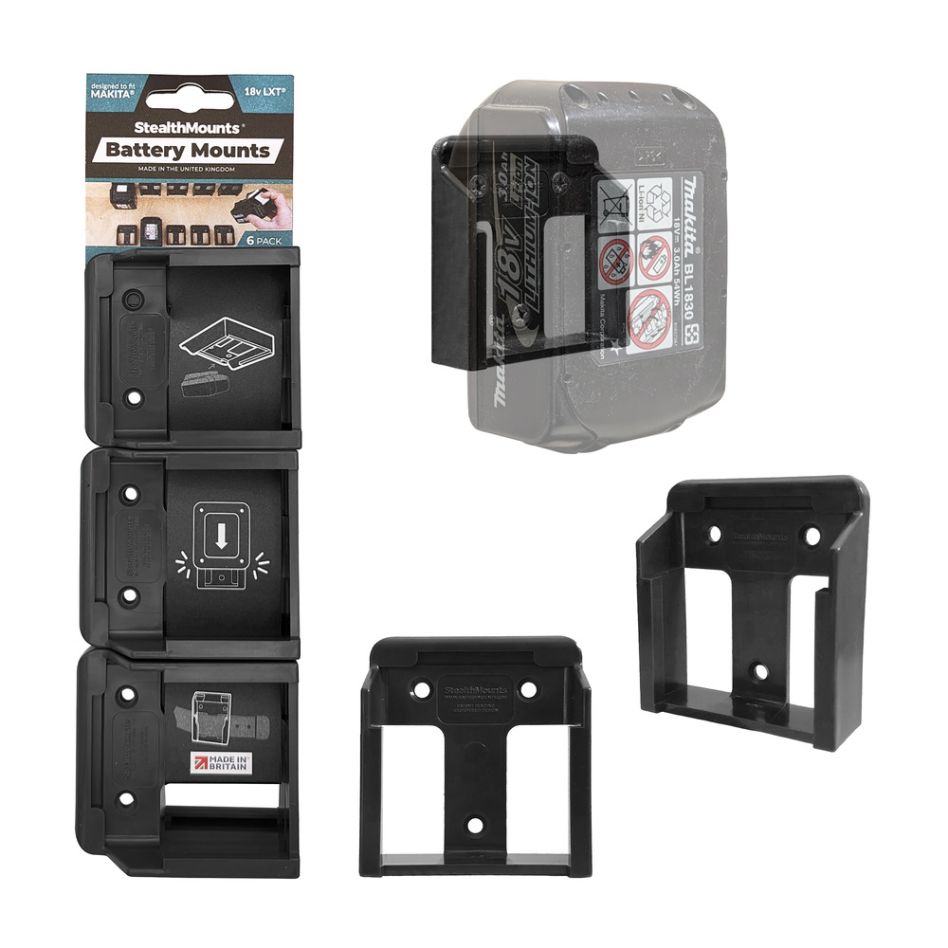 StealthMounts BM-MK18-BLU-6 Blauwe batterijhouders voor Makita 18v (6 Set)