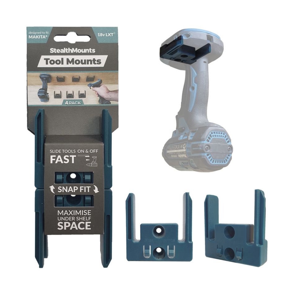 StealthMounts TM-MK18-BLU-4 Blauwe Gereedschapshouders voor Makita LXT (4 Pack)