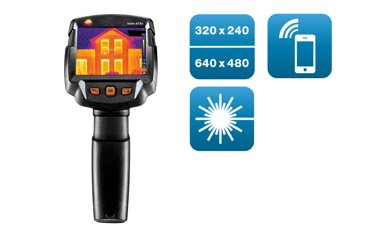 Testo 0560 8725 872s - Warmtebeeldcamera (320 x 240 pixels, app, laser)