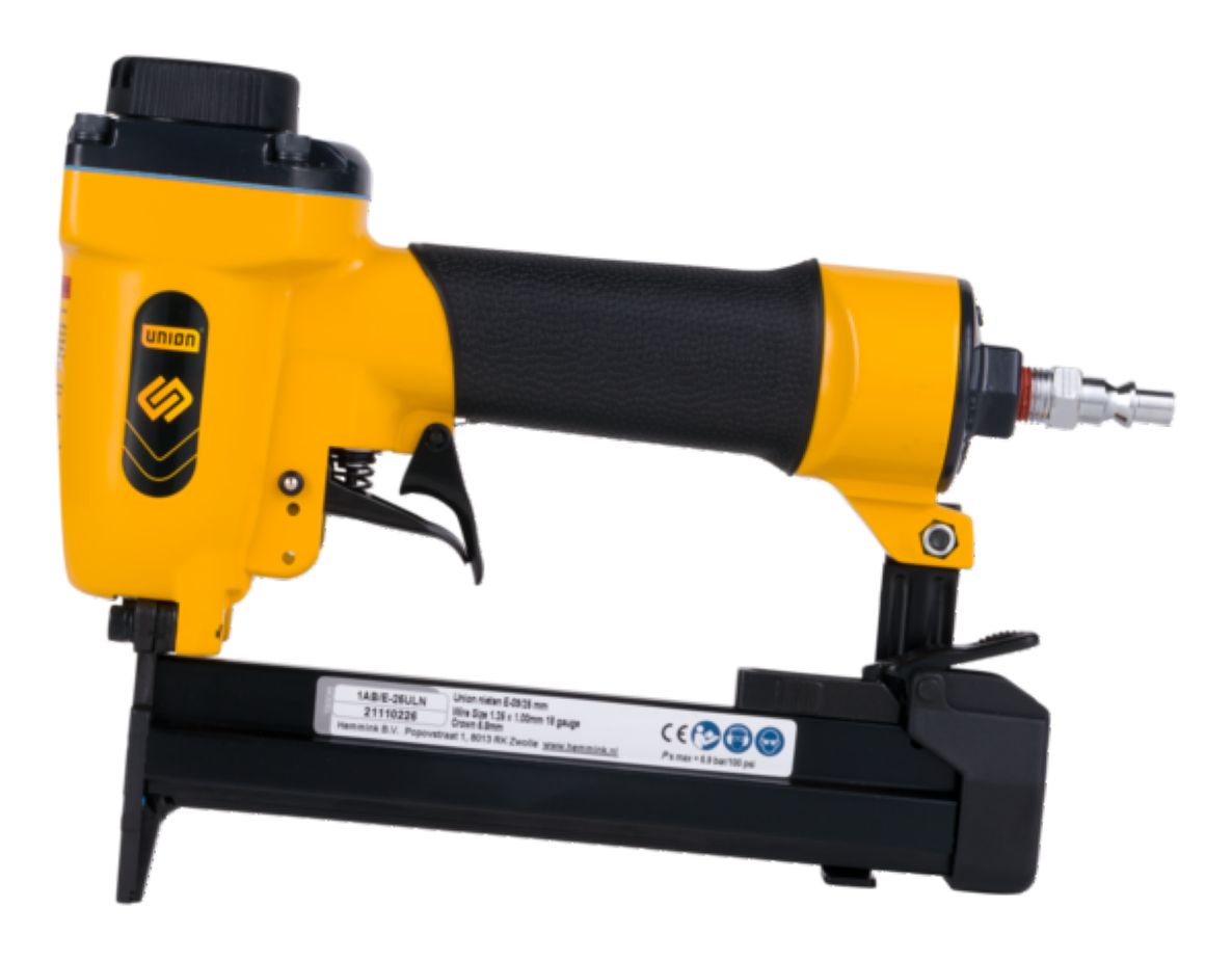 Union 1AB/E-25ULN Pneumatische niettacker hoeklijnen/tochtstrippen E-nieten 9-25mm