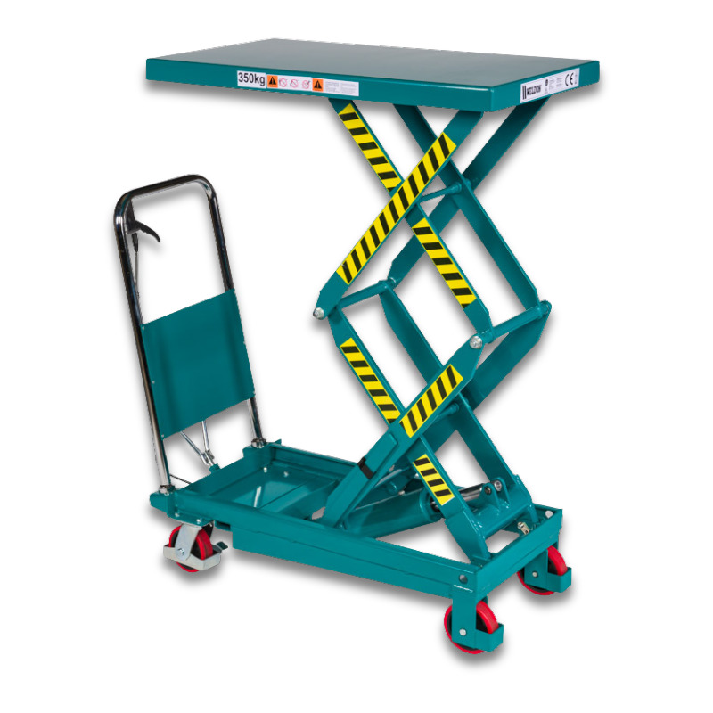 Weldon 350HT Heftafel dubbele schaar 350kg PU wielen 910x500mm